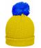 Unisex Pompon hat with brim Geel/azure 8120