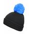 Unisex Pompon Hat with Brim Black/pacific 8120