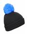 Unisex Pompon Hat with Brim Black/pacific 8120