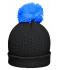 Unisex Pompon Hat with Brim Black/pacific 8120