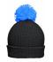 Unisex Pompon Hat with Brim Black/pacific 8120