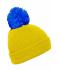 Unisex Pompon Hat with Brim Yellow/azur 8120