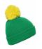 Unisex Pompon Hat with Brim Ferngreen/yellow 8120
