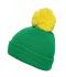 Unisex Pompon hat with brim Varengroen/geel 8120