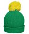 Unisex Pompon hat with brim Varengroen/geel 8120