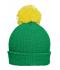Unisex Pompon hat with brim Varengroen/geel 8120