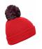 Unisex Pompon Hat with Brim Berry/maroon 8120