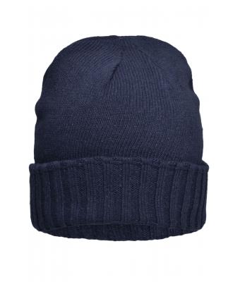 Unisexe Bonnet tricoté mélange basique Marine 8244