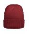 Unisexe Bonnet tricoté mélange basique Rouge-foncé 8244