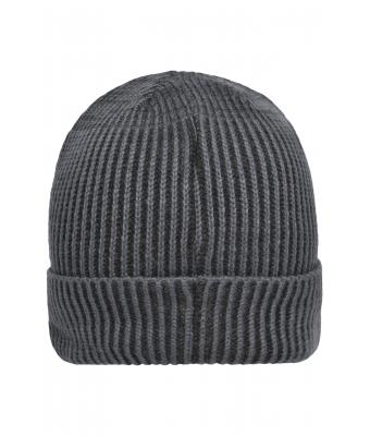 Unisexe Bonnet bord-côte strié Anthracite/noir 8320