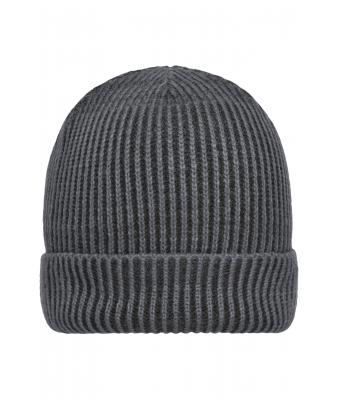 Unisexe Bonnet bord-côte strié Anthracite/noir 8320