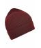 Unisexe Bonnet bord-côte strié Rouge-foncé/anthracite 8320