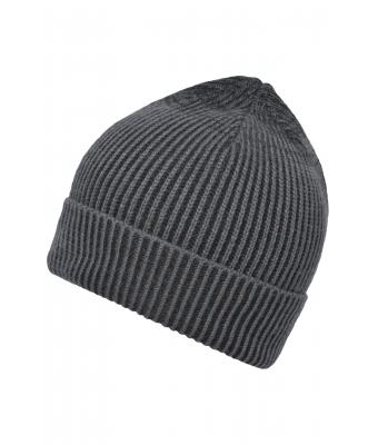 Unisex Ribbed Beanie Anthracite/black 8320