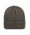 Unisex Ribbed Beanie Donker-olijf/antraciet 8320