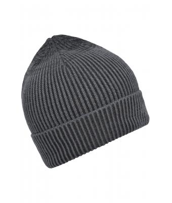 Unisex Ribbed Beanie Antraciet/zwart 8320