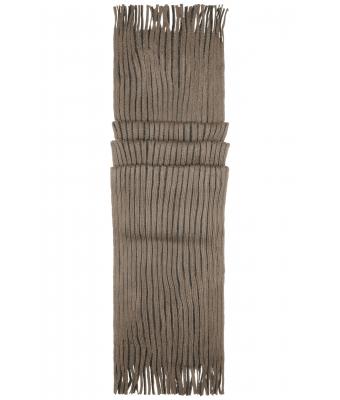 Unisex Ribbed Scarf Donker-olijf/antraciet 8321