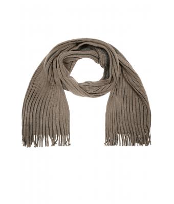 Unisex Ribbed Scarf Donker-olijf/antraciet 8321