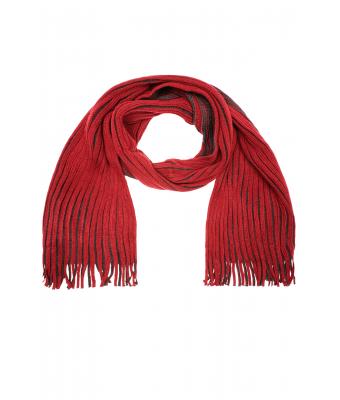 Unisex Ribbed Scarf Dark-red/anthracite 8321