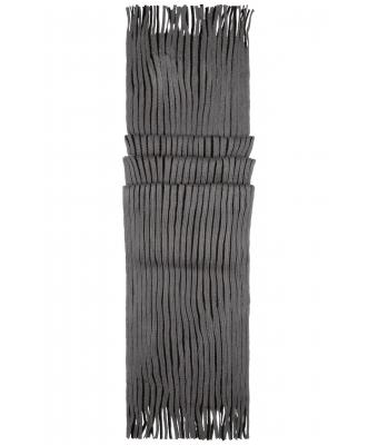 Unisex Ribbed Scarf Antraciet/zwart 8321