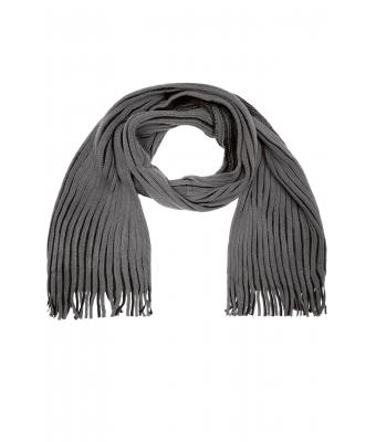 Unisex Ribbed Scarf Antraciet/zwart 8321