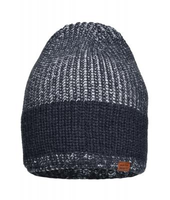 Unisexe Bonnet tricoté urbain Marine/argent 8324