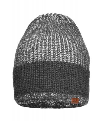 Unisexe Bonnet tricoté urbain Noir-charbon/gris 8324