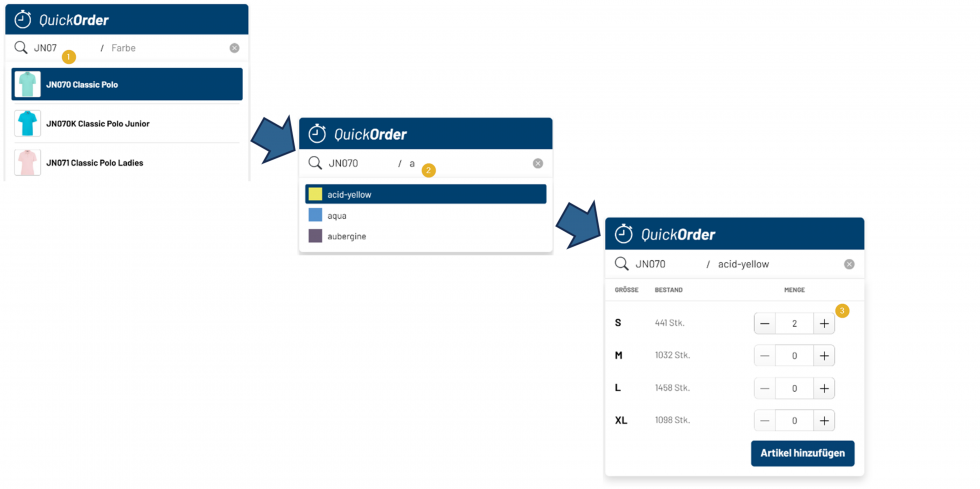 QuickOrder oder CSV-Datei, Sie haben die Wahl