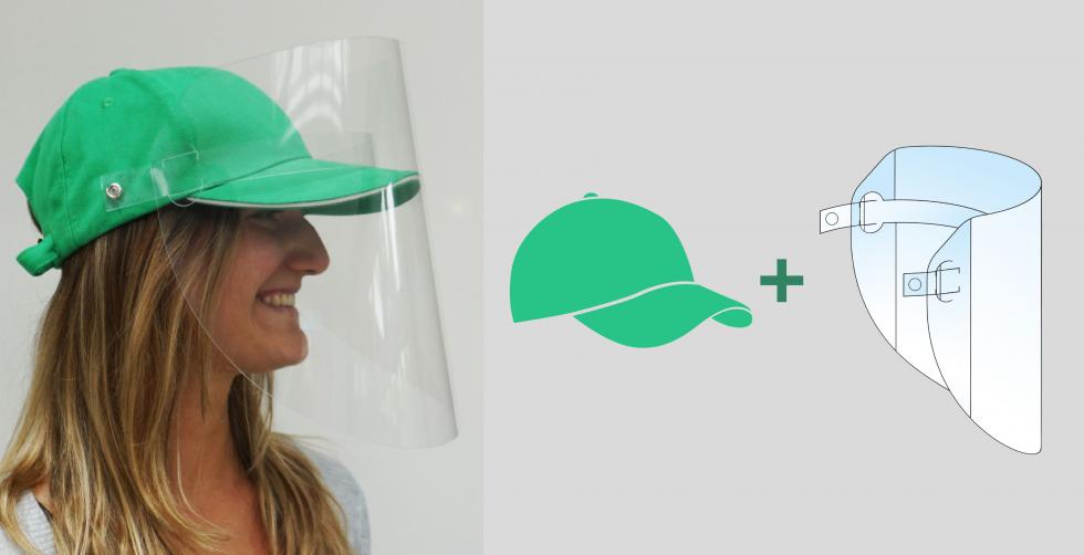 Cap oder Sunvisor mit Schutzschild