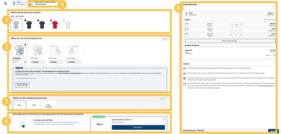 Im Konfigurator Preise einsehen und abschließen