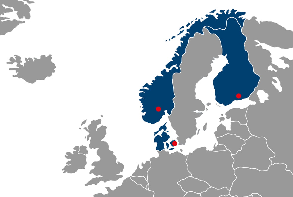 Vertriebspartner in Nordeuropa
