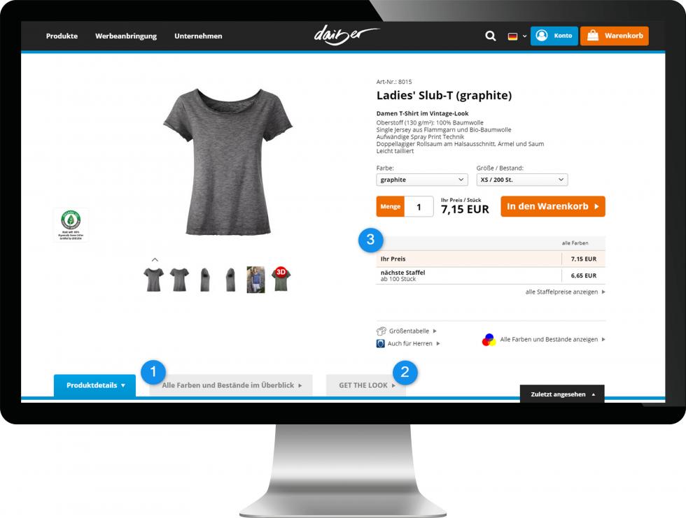 Auf der Produktdetailseite finden Sie alle Details und Informationen zum Produkt.